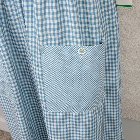 Vintage 90s Teddi NEW Women's M Petite Blue White Gingham Grannycore  Maxi Dress - Picture 9 of 16